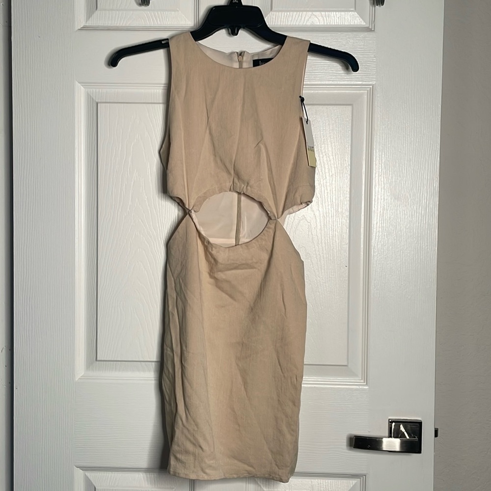 NWT Kourt Anthropologie cut out tank mini dress